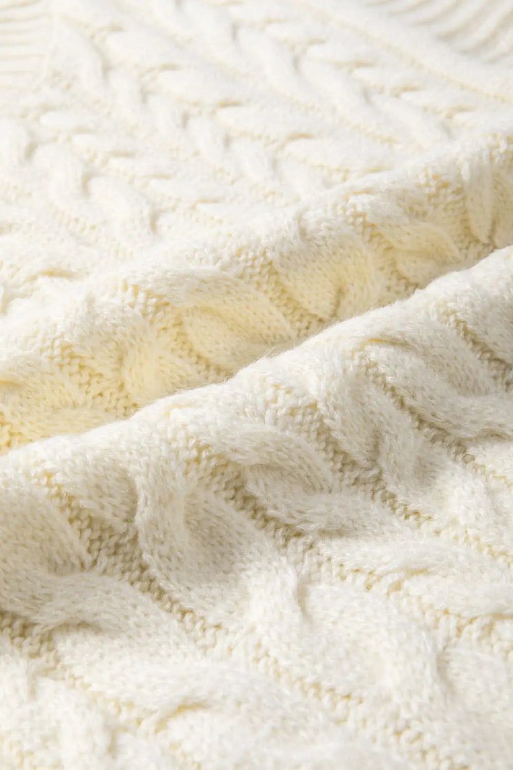 Oatmeal Cable Knit High Neck Sweater Vest - Love Salve